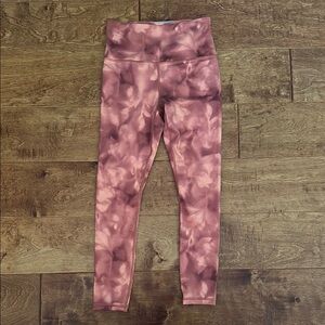 Athleta Pink Tie-Dye Leggings High Waist Stretch